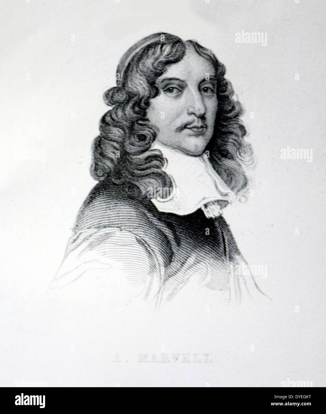 Andrew Marvell (1621-1678) era un inglese un poeta metafisico e politico che sat in camera dei comuni a varie volte tra il 1659 e il 1678. Foto Stock