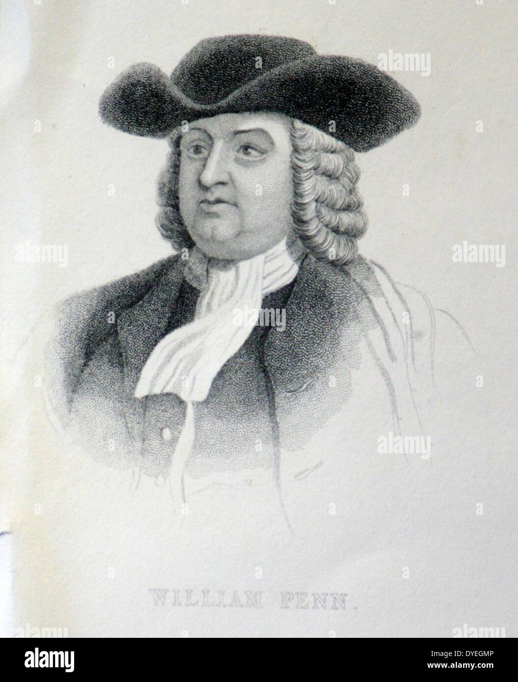William Penn (1644-1718) era un inglese immobiliare di imprenditore, filosofo, inizio Quaker e fondatore della Provincia della Pennsylvania, l'inglese North American Colony e il futuro in Pennsylvania. Foto Stock