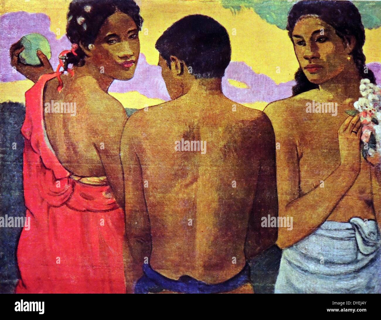 Tre Tahitiani di Paul Gauguin (1843-1903). Foto Stock