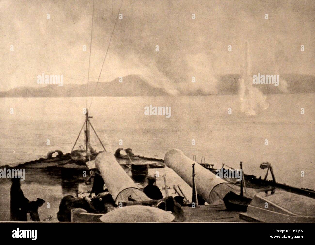 8 gennaio la nave britannica Cornwallis, dalla Flotta Alleata sinistra Suvla Bay nella campagna Dardenelles del 1916. Guerra mondiale 1. Foto Stock