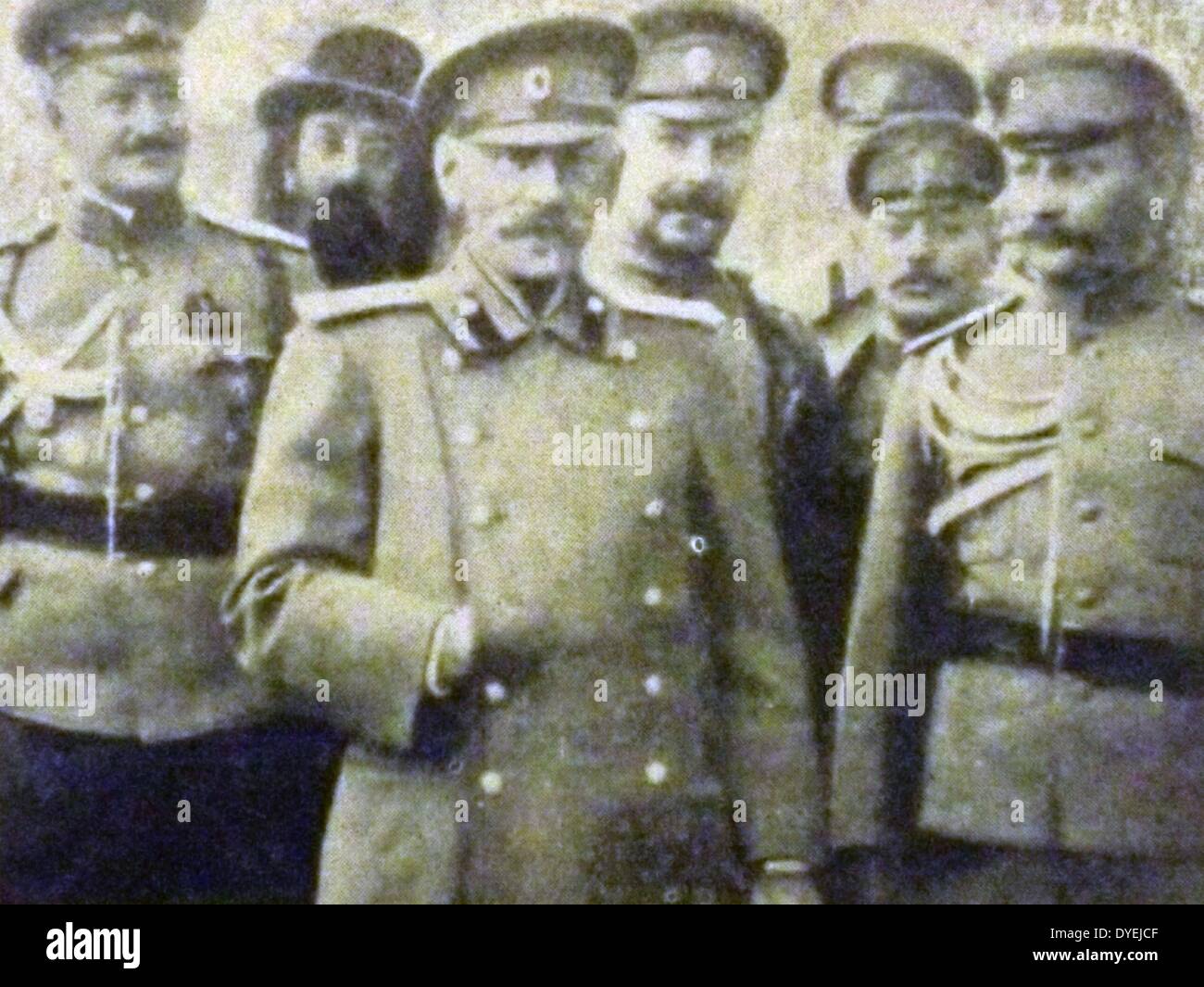 La prima guerra mondiale . 1914, il generale Nikolai Vladimirovic Russki 1854- 18 ottobre 1918. generale dell'esercito russo. Russki 1896-1902 è stato Vice Capo del personale di Kiev distretto militare e durante la guerra Russo-Giapponese, Capo di stato maggiore della seconda armata Manchurian. All'inizio della Prima Guerra Mondiale, fu comandante della terza armata del russo a sud-ovest di fronte. Tra agosto 1915 ad aprile 1917, ha mantenuto il comando principale della facciata nord. Nel settembre 1918 è stato preso prigioniero da parte dell'Armata Rossa nel Caucaso del Nord come un ostaggio e assassinati dal Foto Stock