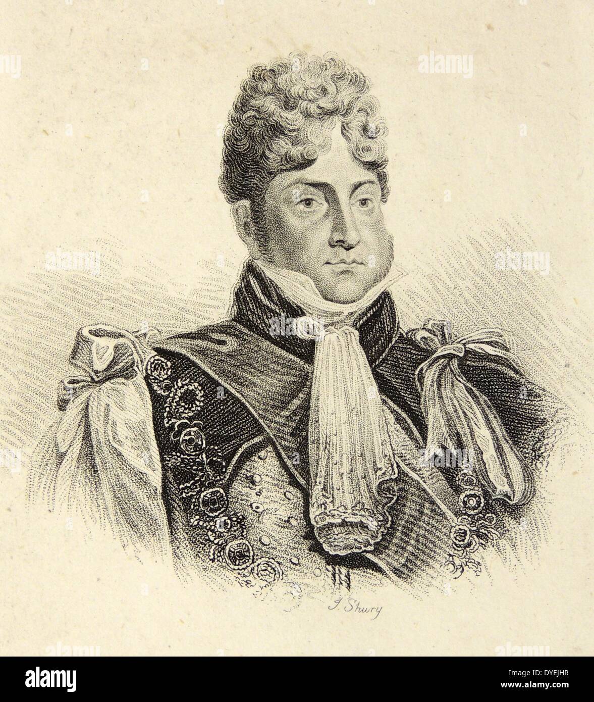 George IV (1762-1830), il principe reggente dal 1811, re di Gran Bretagna e Irlanda dal 1820. Incisione, Londra, c 1812. Foto Stock