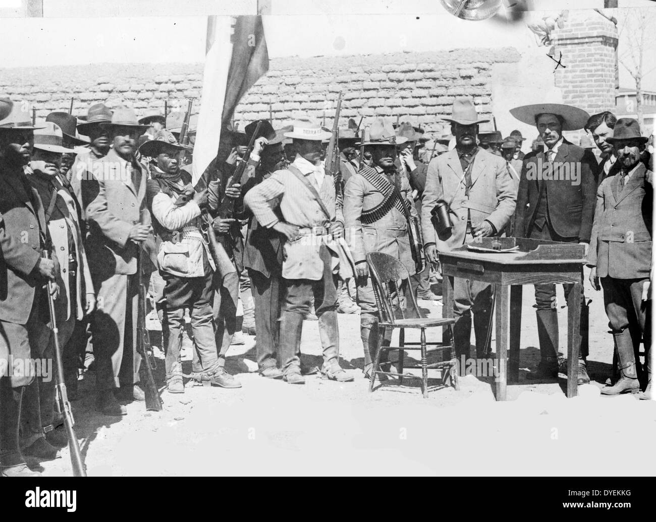 I leader della rivoluzione messicana, (da destra a sinistra) Francisco Ignacio Madero, Rodolfo Fierro, Generale Pascual Orozco e Abraham Gonzalez. Foto Stock