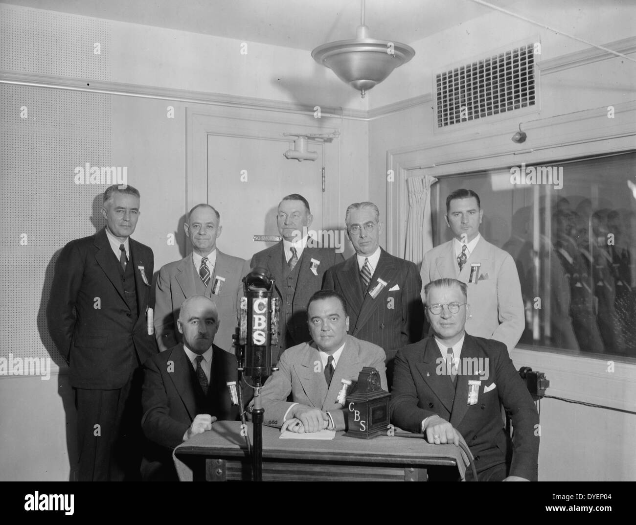 J. Edgar Hoover a C.B.S. 19370101. J. Edgar Hoover 1895-1972. Direttore del FBI (Federal Bureau of Investigation), da 1924-1972. Foto Stock