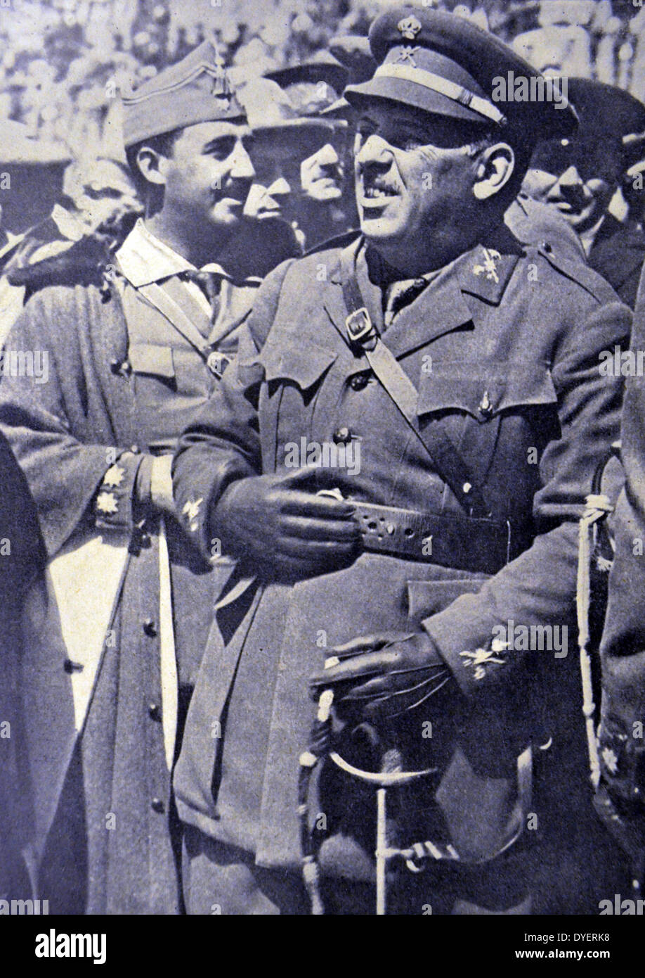 Sanjuro generale e il Colonnello Francisco Franco Foto Stock