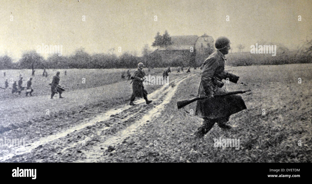 L esercito francese fanteria presso la liberazione dell'Alsazia 1944 Foto Stock