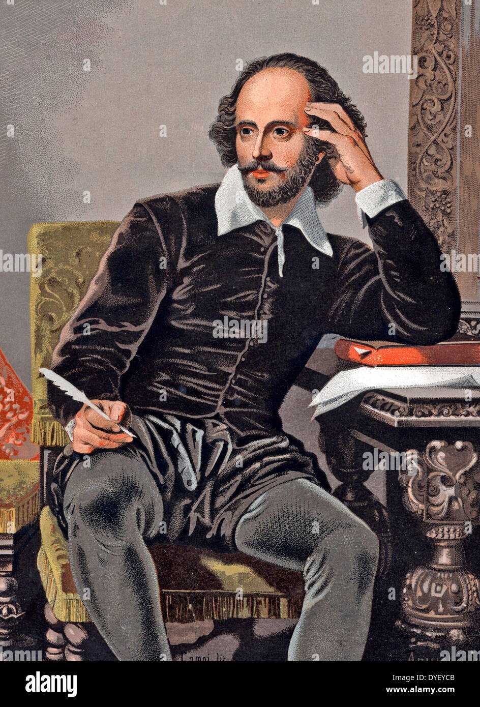 Ritratto di William Shakespeare da un artista sconosciuto Foto Stock