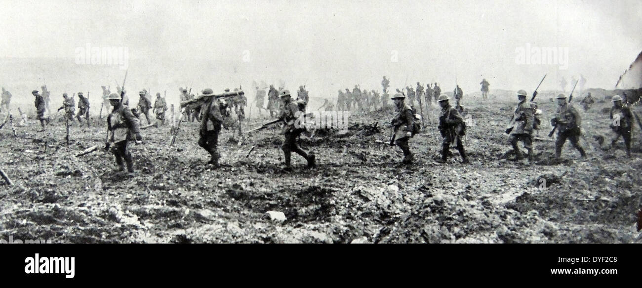 Soldati canadesi al fronte durante la Prima Guerra Mondiale 1917 Foto Stock