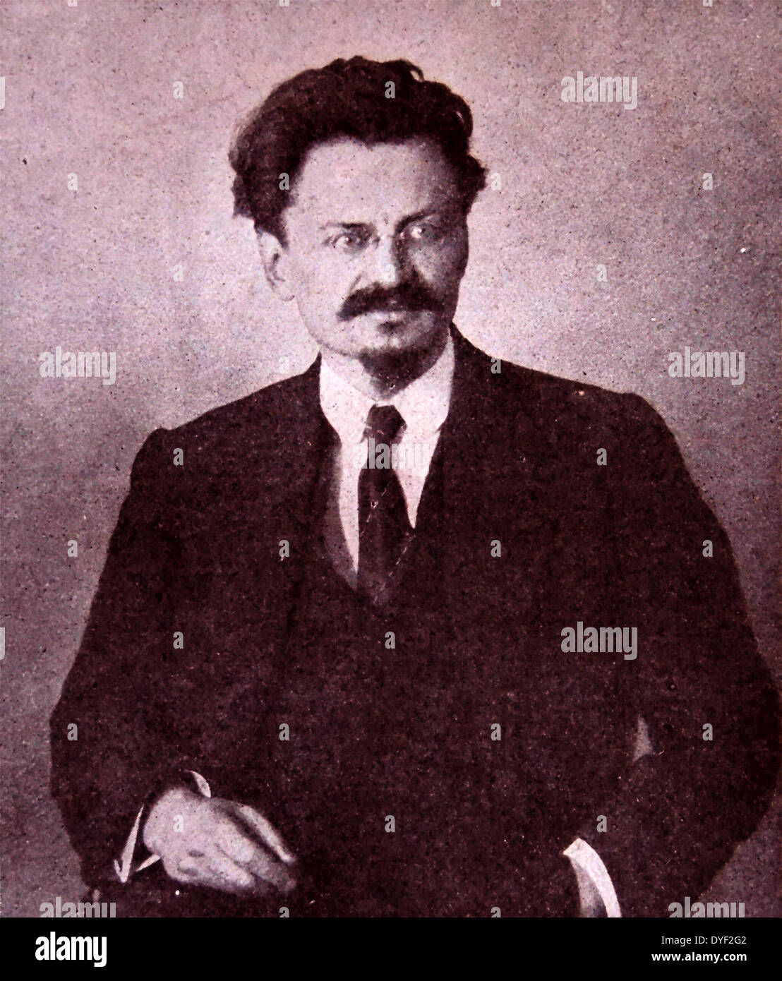 Leon Trotsky (nato Lev Davidovic Bronstein) 1879 - 21 agosto 1940) Russo rivoluzionario marxista e teorico, uomo politico sovietico e il fondatore e primo leader dell'Esercito Rosso. Foto Stock