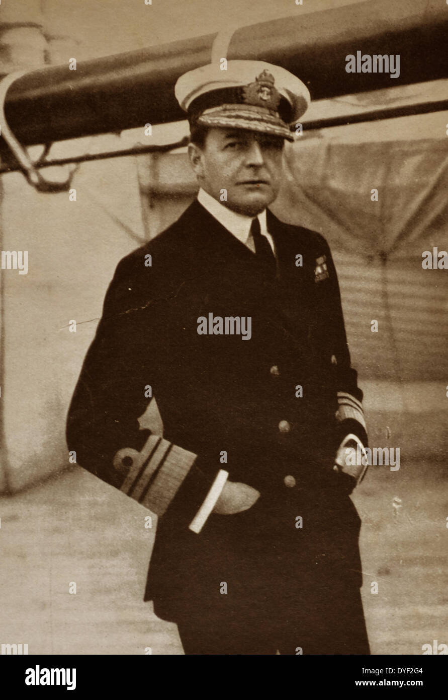 L'ammiraglio David Beatty 1914. L'ammiraglio della flotta David Richard Beatty, primo Earl Beatty (17 gennaio 1871 - 11 Marzo 1936) era un Royal Navy officer. Dopo aver prestato servizio nella guerra di Mahdist e poi la risposta per il Boxer Rebellion ha comandato il primo incrociatore da battaglia squadrone alla battaglia dello Jutland nel 1916, un tatticamente indeciso impegno dopo che il suo approccio aggressivo è stato contrastato con la prudenza del suo comandante ammiraglio sir John Jellicoe. Foto Stock