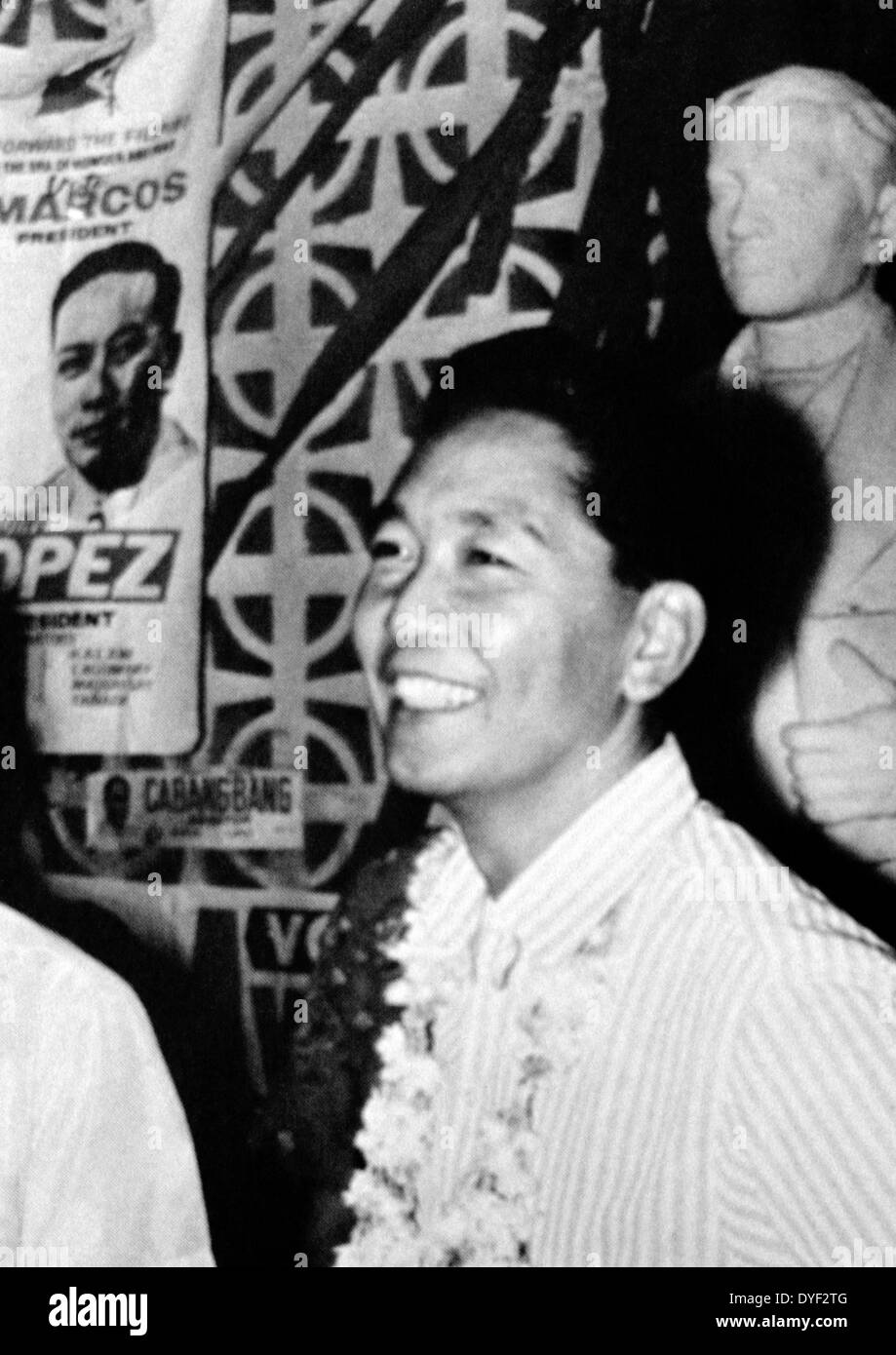 Ferdinand Marcos, Presidente delle Filippine dal 1965-1986. Vissuto tra il 1917-1989. Era un avvocato, membro del Senato, Presidente del senato tutti prima di diventare Presidente nel 1965. Foto Stock
