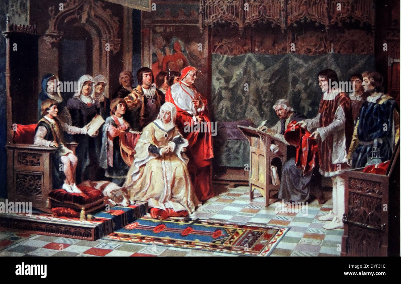 DON JUAN DE AUSTRIA, (1545-1578). Principe spagnolo, figlio naturale di Carlo V. Istruzione del principe Giovanni d'Austria. 1877. L'istruzione di Don Juan di Salvador Martinez Cubells, (1845-1914). Olio su tela. Spagna. Madrid. Il Museo del Prado. Data: Foto Stock