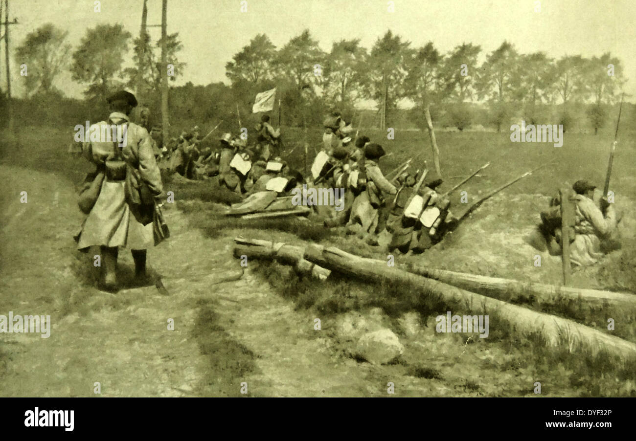 Soldati francesi durante la Seconda battaglia di Artois, dal 9 maggio - 18 giugno 1915. Il Fronte occidentale durante la Prima Guerra Mondiale. Foto Stock