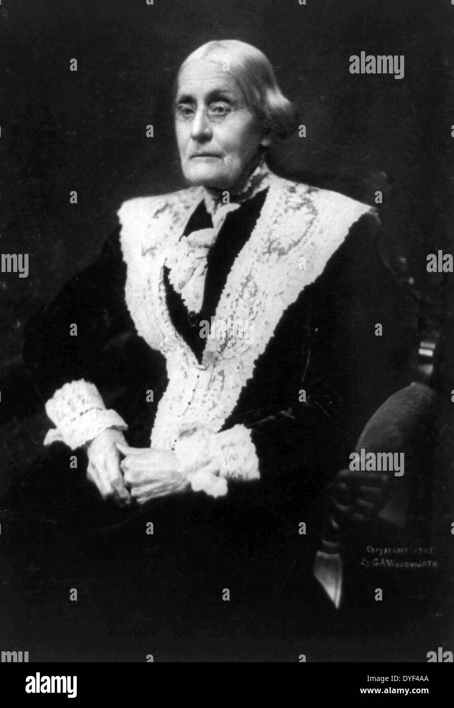 Susan B. Anthony 1892. Frances Benjamin Johnston. Foto Stock