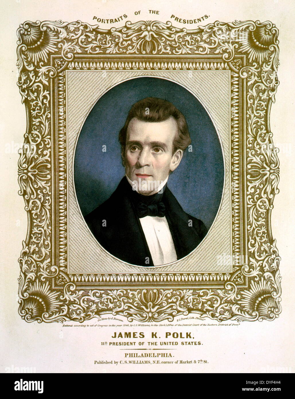 Presidente James Polk K 1860. Undicesimo Presidente degli Stati Uniti d'America. Foto Stock