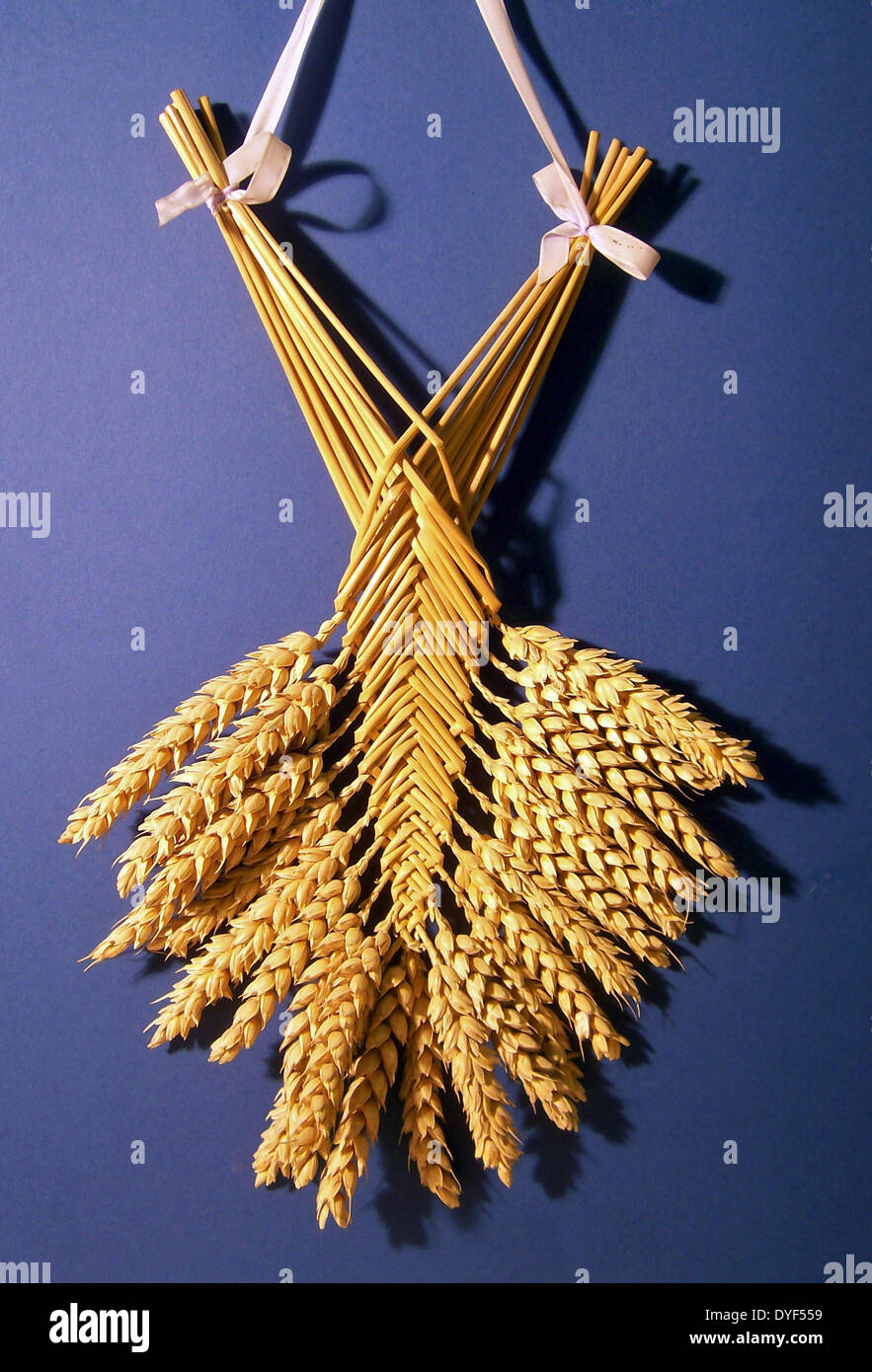Inglese corn dolly noto come 'confine gallese ventola'. Foto Stock