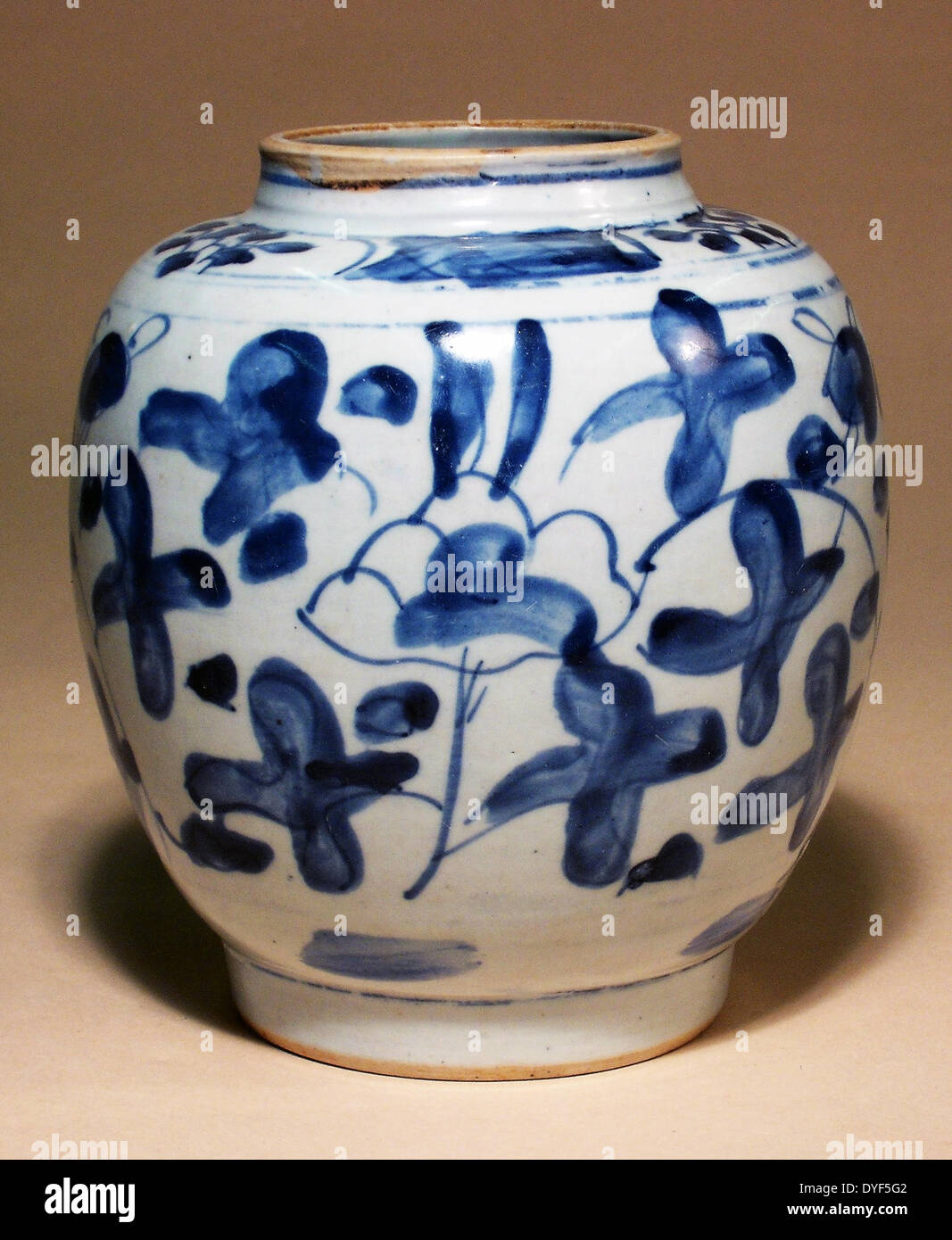 Antica Cina: blu-bianco vaso ware. La Dinastia Ming, 1368 - 1644 Annuncio. Ceramica invetriata. Foto Stock
