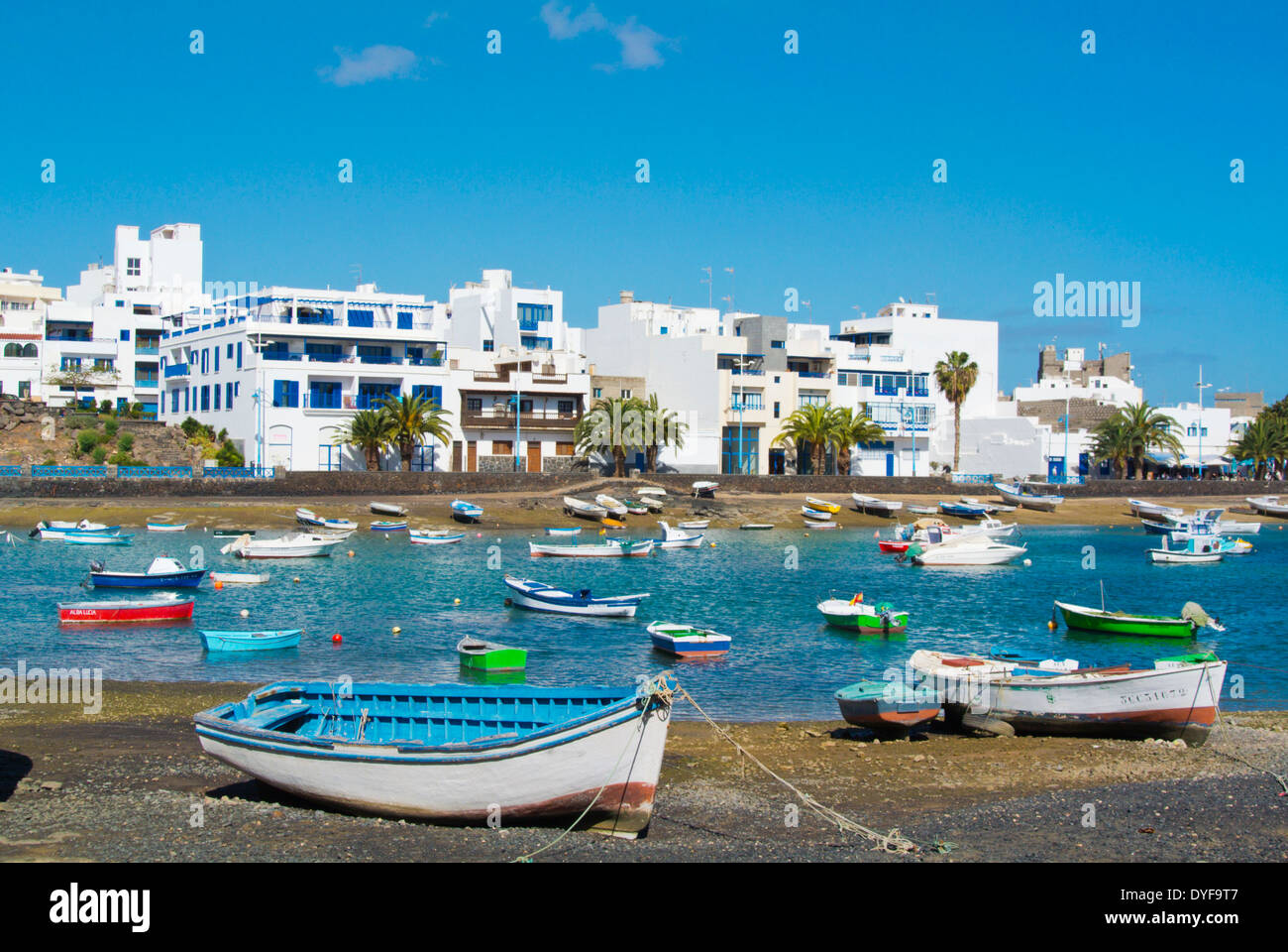 Charco de San Gines lago, Arrecife, Lanzarote, Isole Canarie, Spagna, Europa Foto Stock