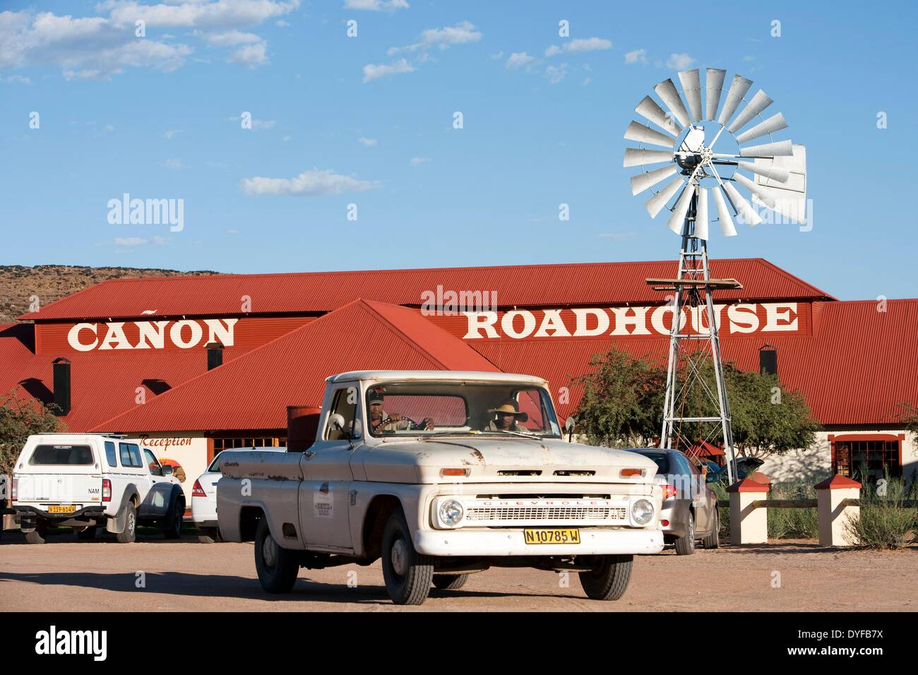 Il Canon Roadhouse è un ristorante, hotel e stazione autostradale sulla strada per il Fish River Canyon nel sud della Namibia, 07 gennaio 2011. Foto: Tom Schulze - nessun filo SERVICE - Foto Stock