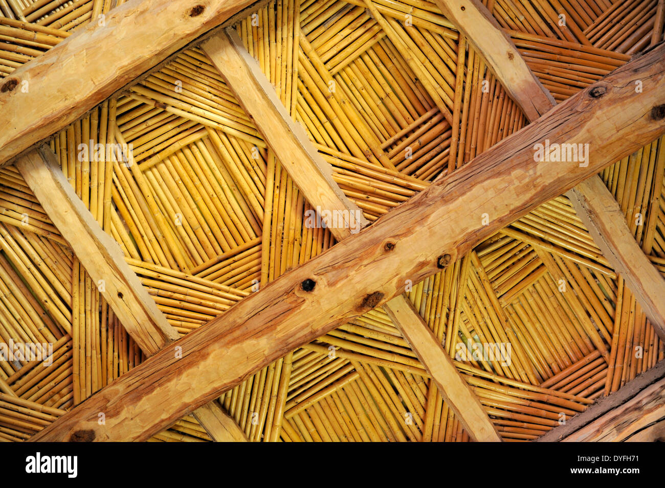 A canne di bambù appesi al soffitto a strutture da esterno Foto stock -  Alamy
