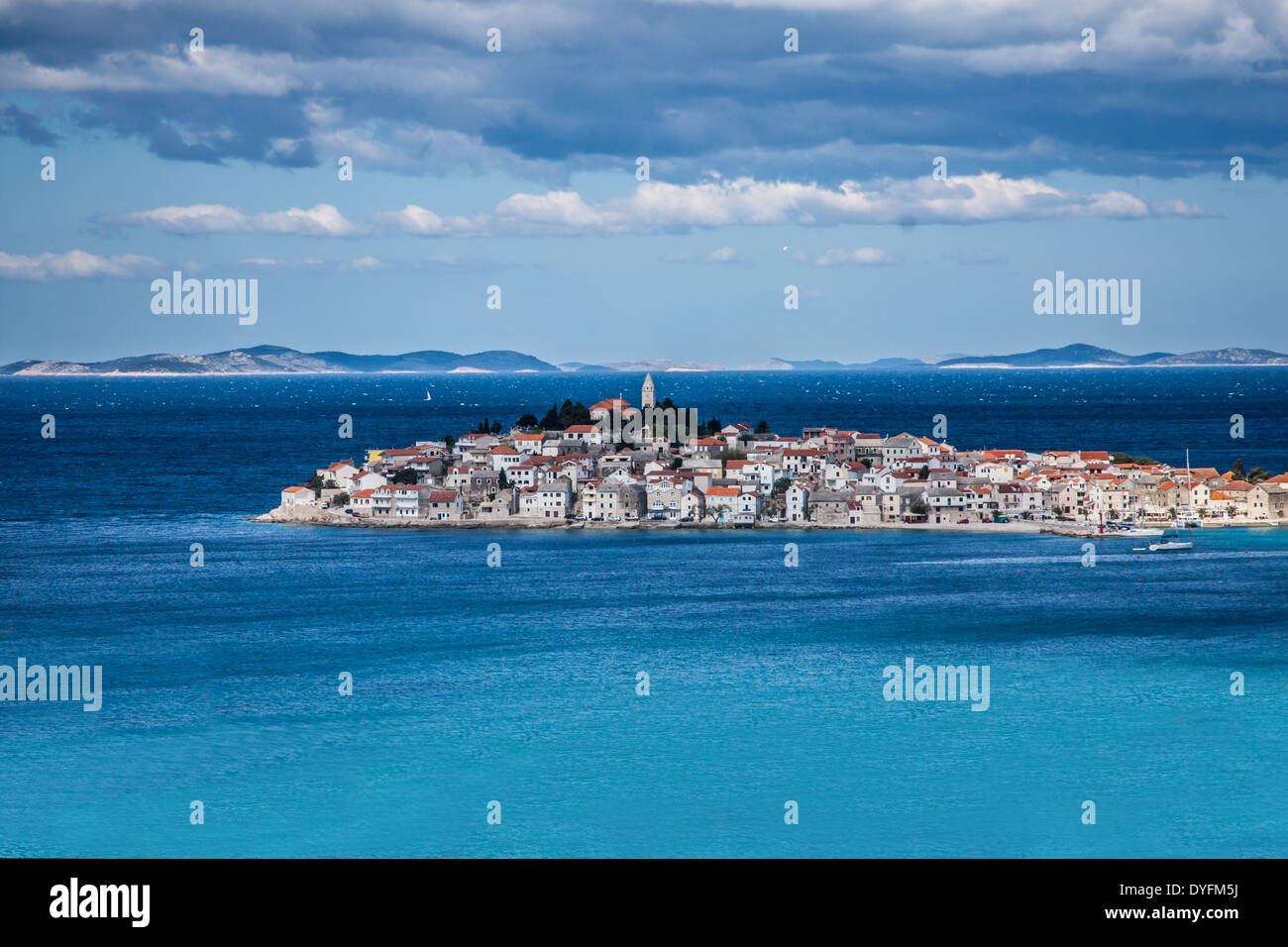 Primosten, famosa meta turistica in Croazia Foto Stock