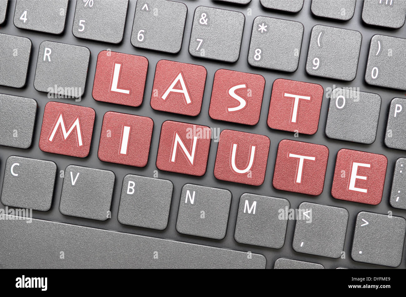 Last minute tasto sulla tastiera Foto Stock