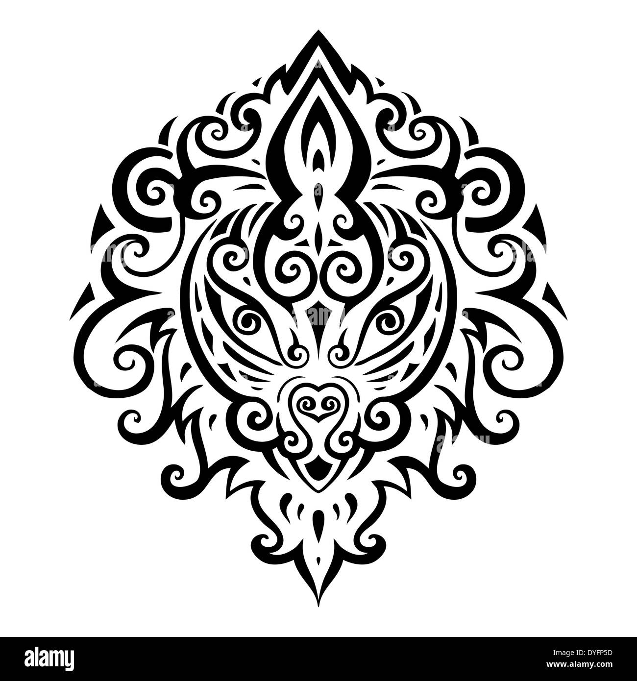 Testa di leone. Disegno tribale. Tatuaggio etnico. Illustrazione Vettoriale. Foto Stock