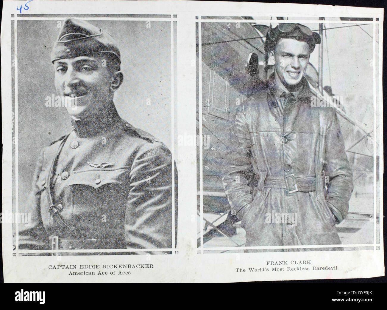 Frank Clarke, un famoso barnstormer e volantino acrobatico, si è esibito al Chaplin Field, mostrando abilità di volo avvincenti che hanno affascinato il pubblico. Le sue acrobazie aeree e il coinvolgimento di Hollywood durante l'età d'oro dell'aviazione rimangono una parte importante della storia dell'aviazione. Foto Stock