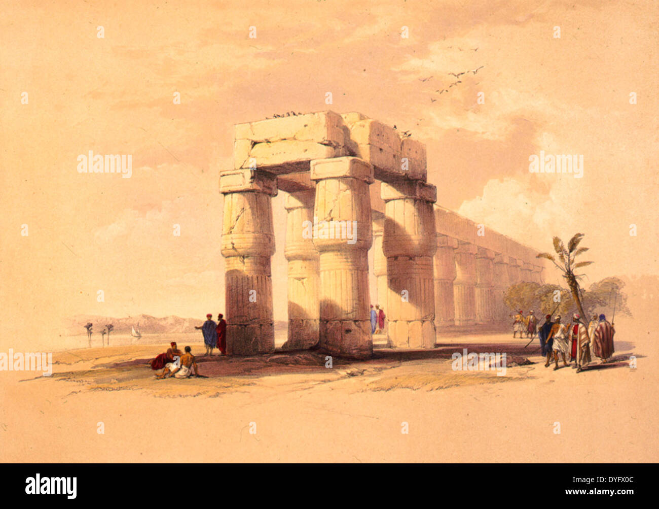 A Luxor, Tebe, Alto Egitto, circa 1848 Foto Stock