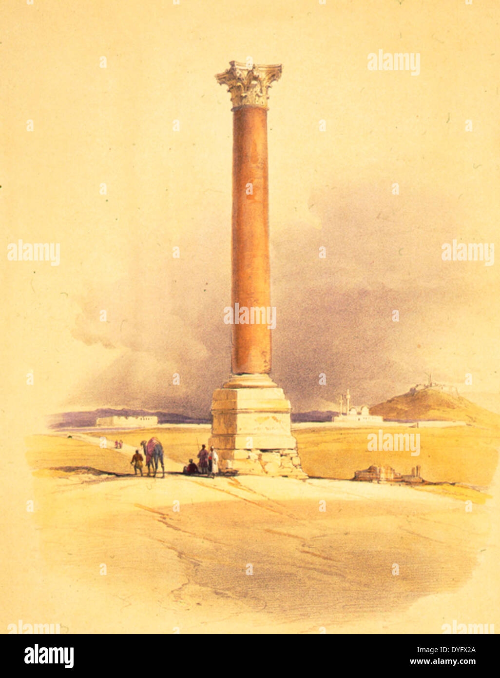 La colonna di Pompeo. Alessandria, Egitto, circa 1849 Foto Stock
