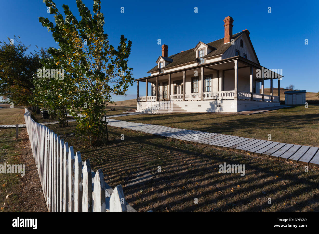Stati Uniti d'America, North Dakota, Mandan, Fort Abraham Lincoln del Parco Statale di Custer, Casa del tenente Col George Custer Foto Stock