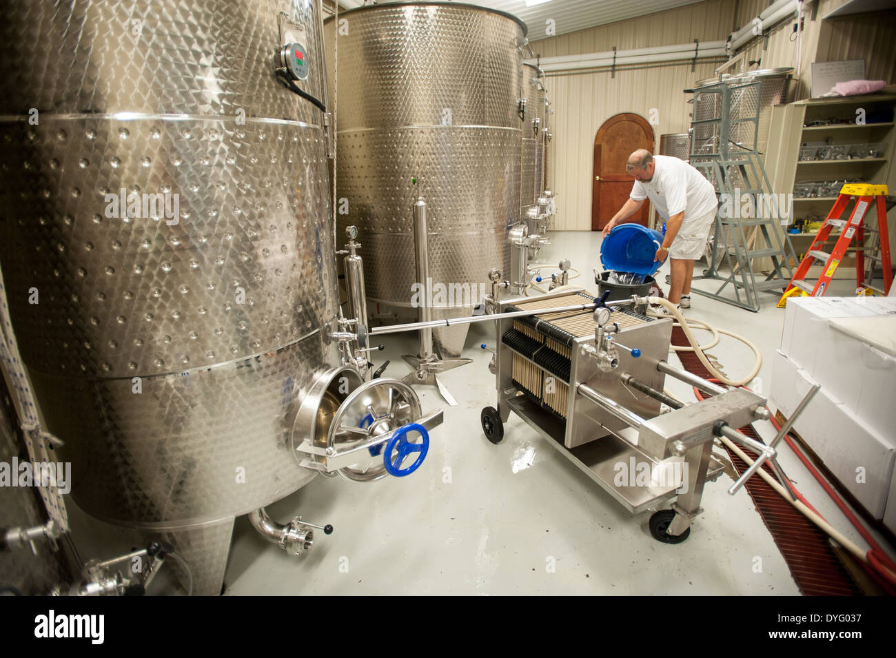 La vinificazione attrezzature Northeast PA Foto Stock