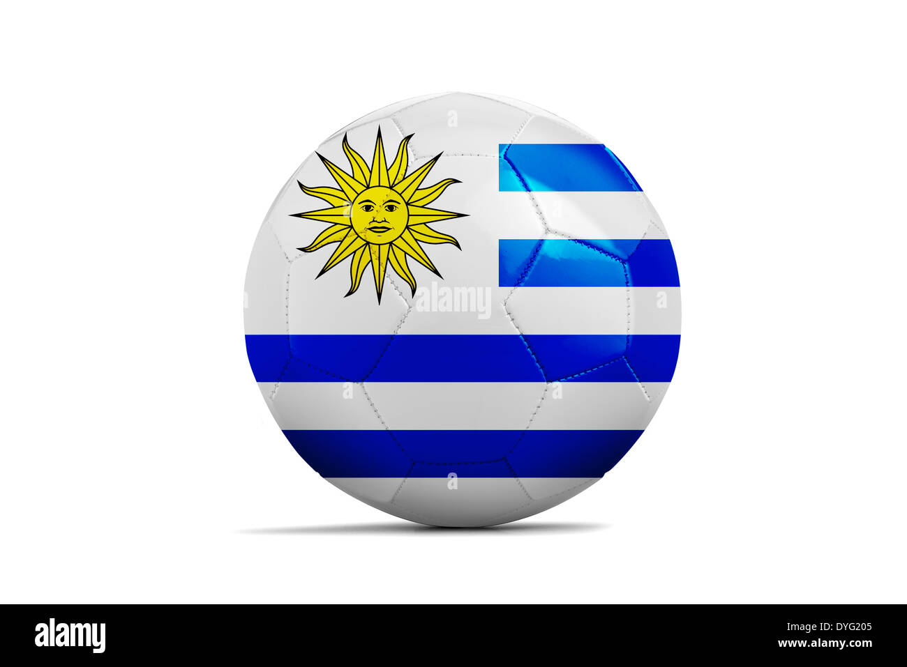 Palloni da calcio con i team di bandiere, calcio brasile 2014. Gruppo D, Uruguay Foto Stock