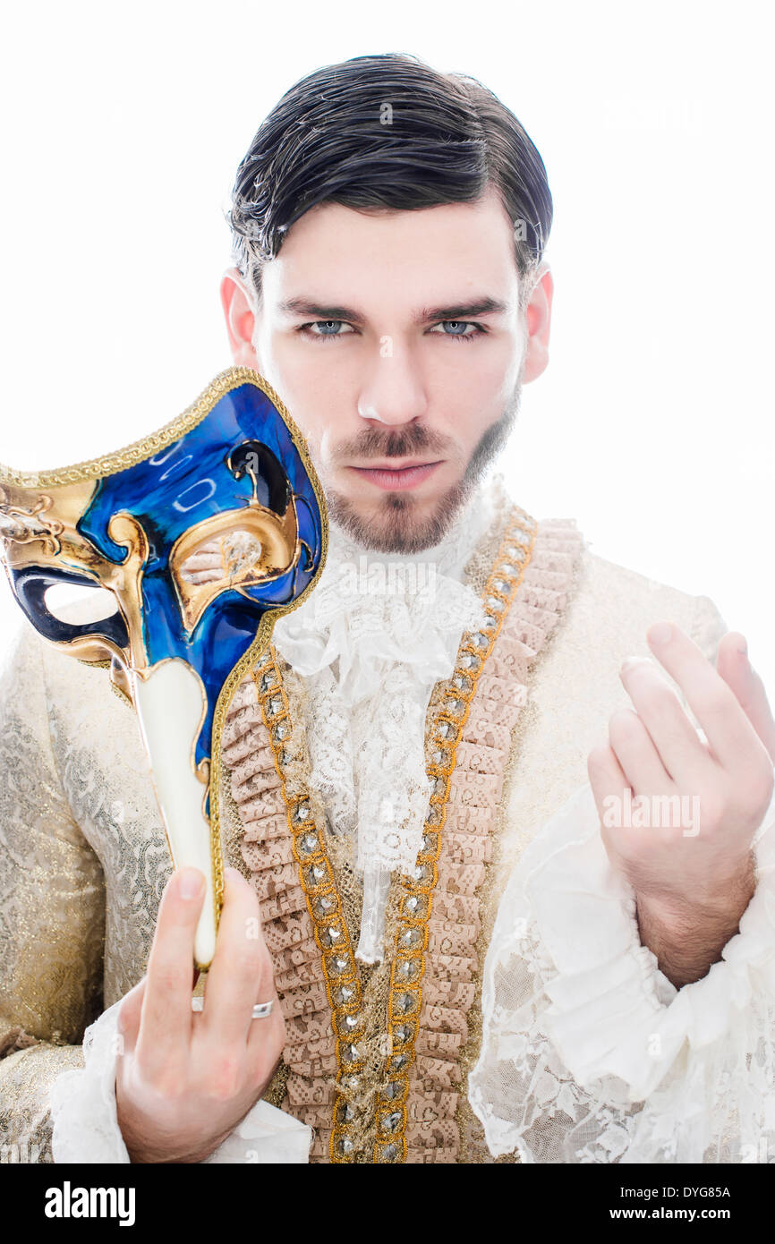 Casanova, Mann mit venezianischer Maske - Casanova, uomo con maschera Veneziana Foto Stock