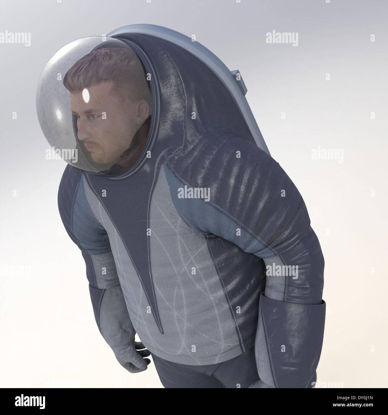 La NASA ha svelato tre lo strato di copertura di disegni per la Z-2 prototipo di tuta spaziale, la fase successiva della NASA tuta avanzato programma di sviluppo. Il suit utilizza Luminex filo e di emissione di luce e le patch più recenti progressi nella tecnologia. Foto Stock
