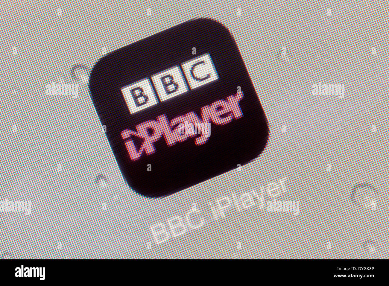 BBC iPlayer app icona logo su iPad App icone loghi Foto Stock