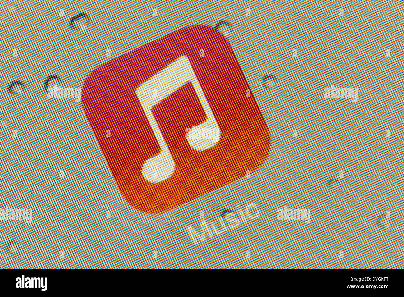 Icona musica su un iPad Foto Stock