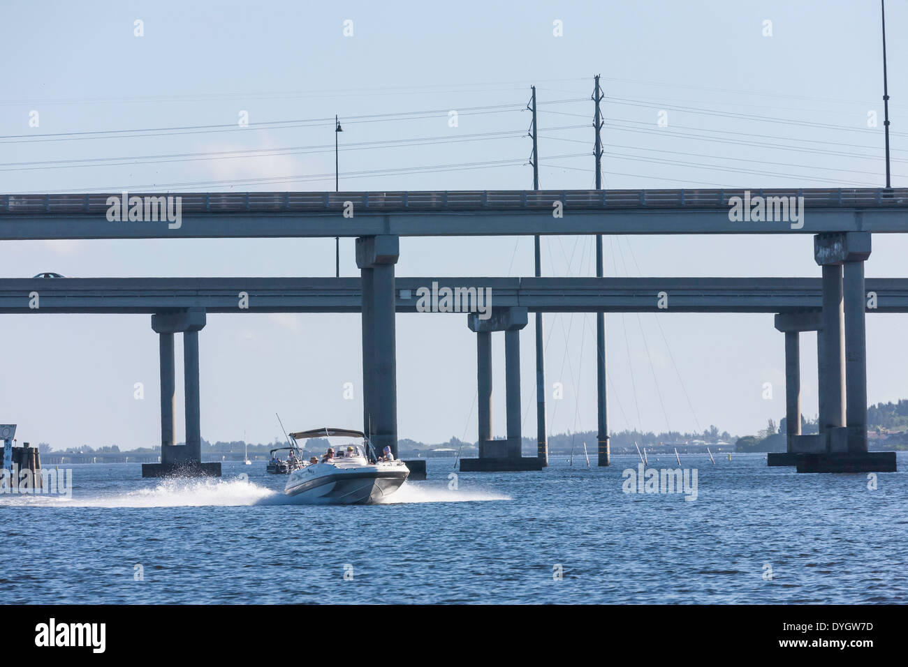 Ponte di articoli Gilchrist e Barron Collier ponte su Charlotte Bay, Punta Gorda, Florida Foto Stock