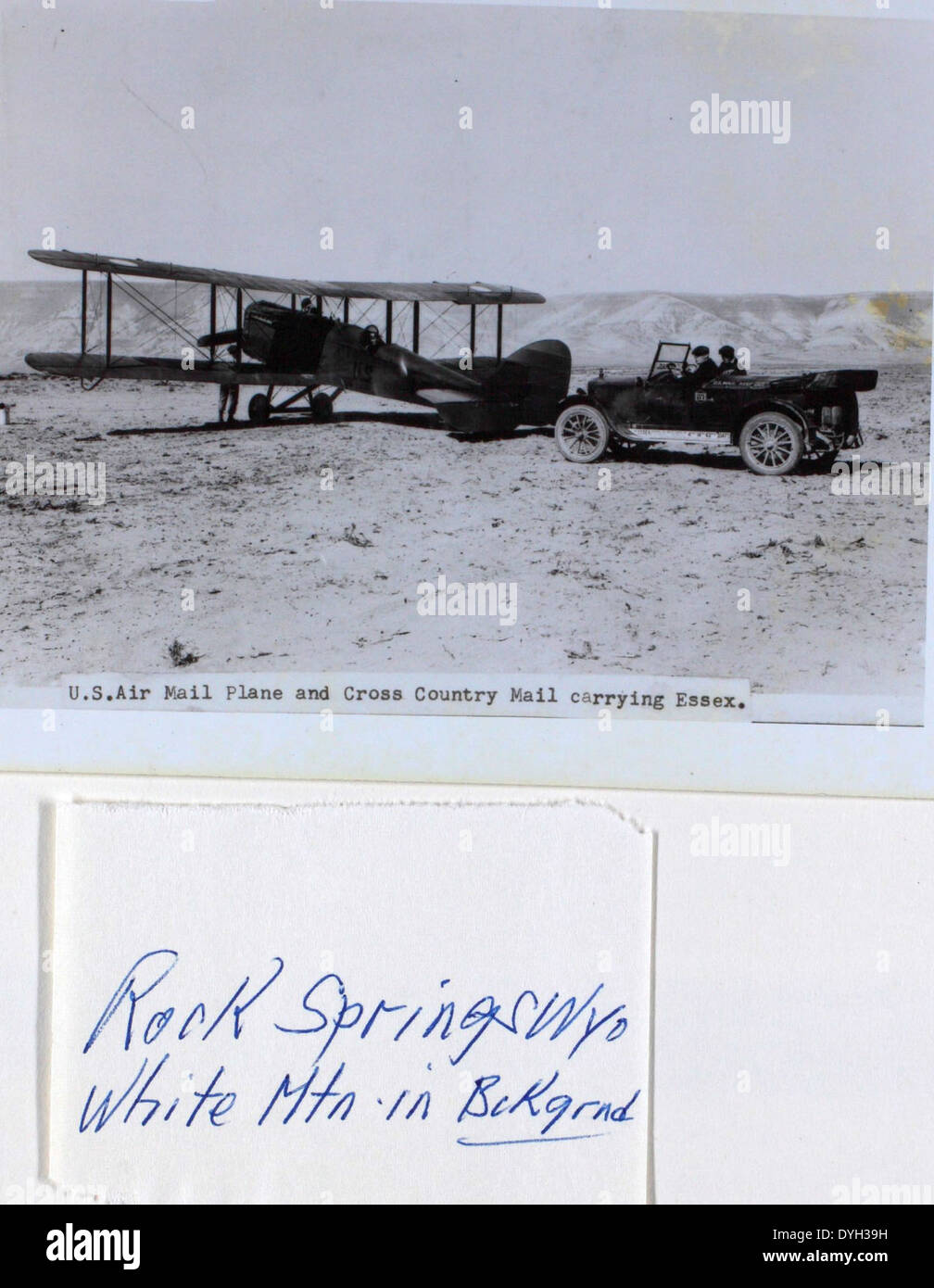 Questa fotografia storica cattura i primi pionieri della posta aerea, mostrando gli aerei e il personale coinvolti in uno dei più importanti sviluppi nella storia postale degli Stati Uniti. Foto Stock