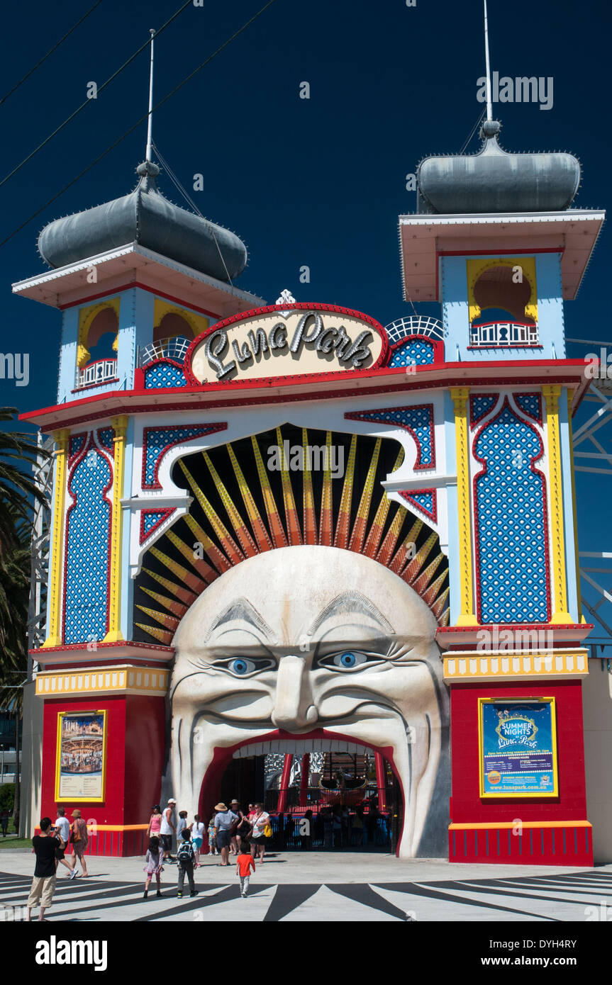 Il Luna Park a St Kilda sulla Port Phillip Bay, Victoria, Australia Foto Stock