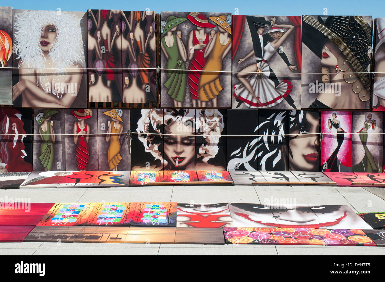 Mercato di domenica a St Kilda sulla Port Phillip Bay, Victoria, Australia Foto Stock