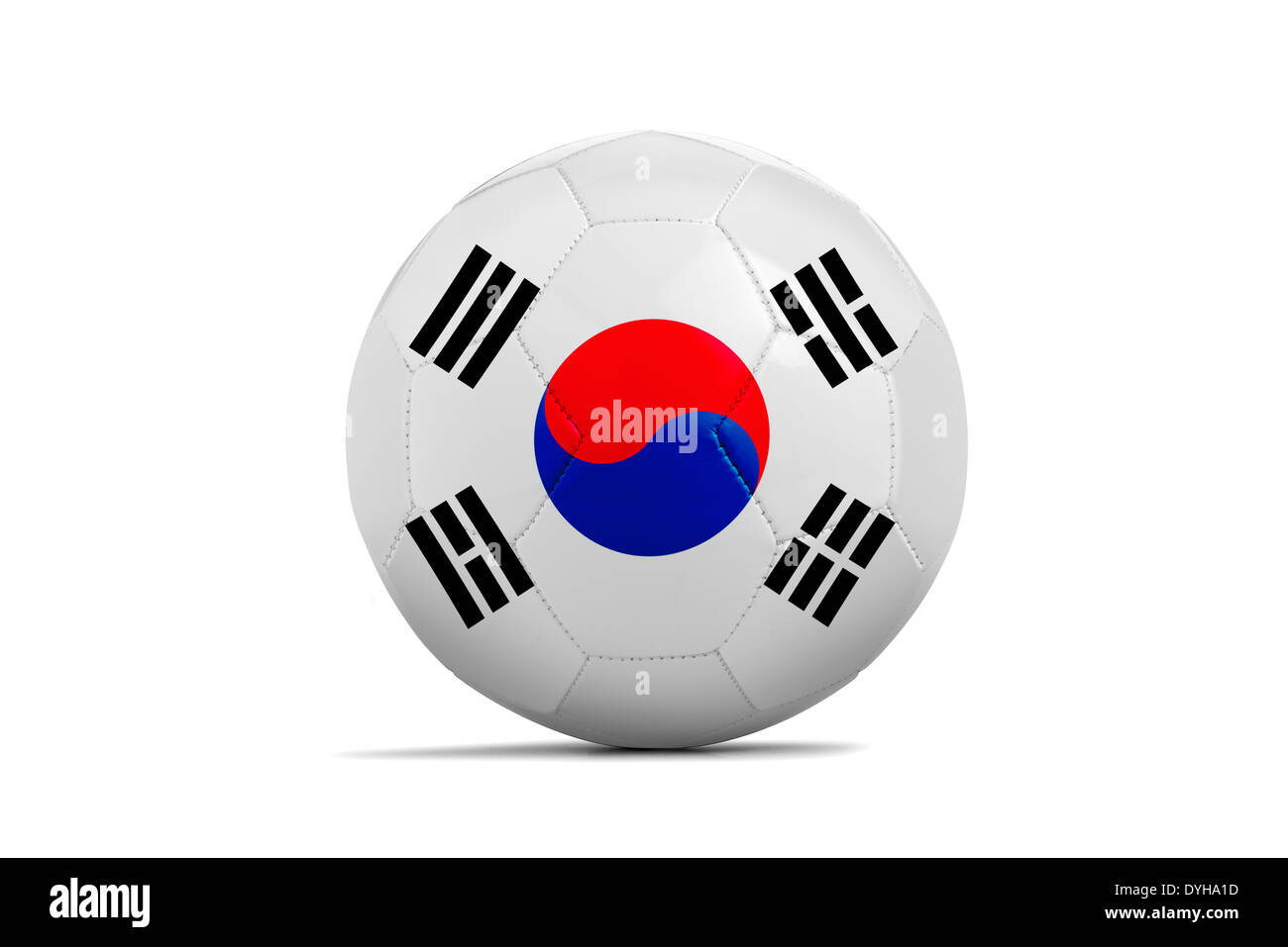 Palloni da calcio con i team di bandiere, calcio brasile 2014. Gruppo H, Corea Repubblica Foto Stock