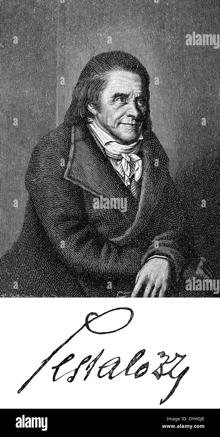 Johann Heinrich Pestalozzi, 1746 - 1827, un educatore svizzero, filantropo, filosofo e uomo politico Foto Stock