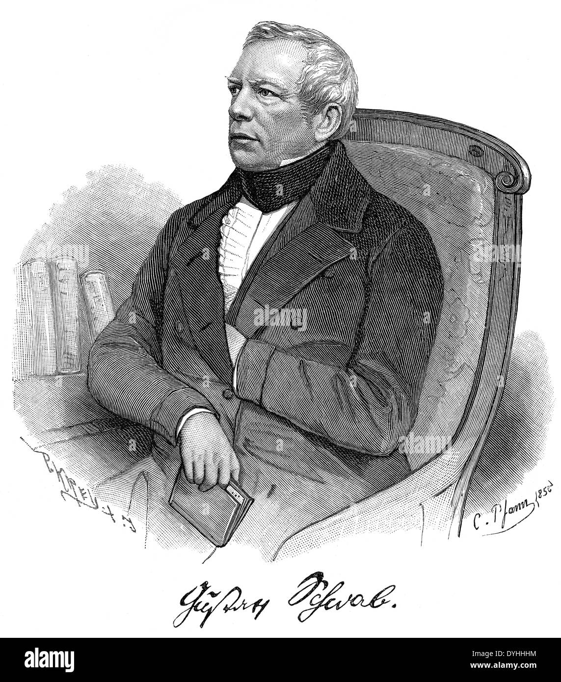 Gustav Schwab, 1792 -1850, un teologo tedesco e scrittore Foto Stock