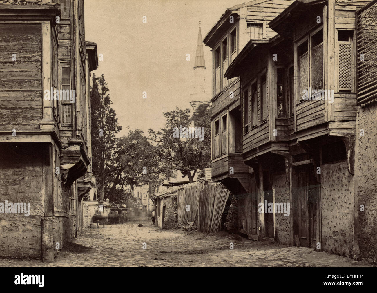 Rue un Stamboul. Vista di una strada ed edifici, Istanbul, Turchia, circa 1900 Foto Stock