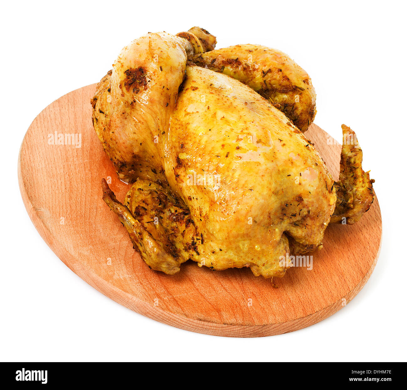 Pollo alla griglia close up su sfondo bianco Foto Stock