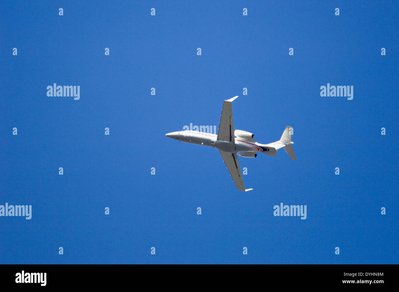 Lear Jet in volo Foto Stock