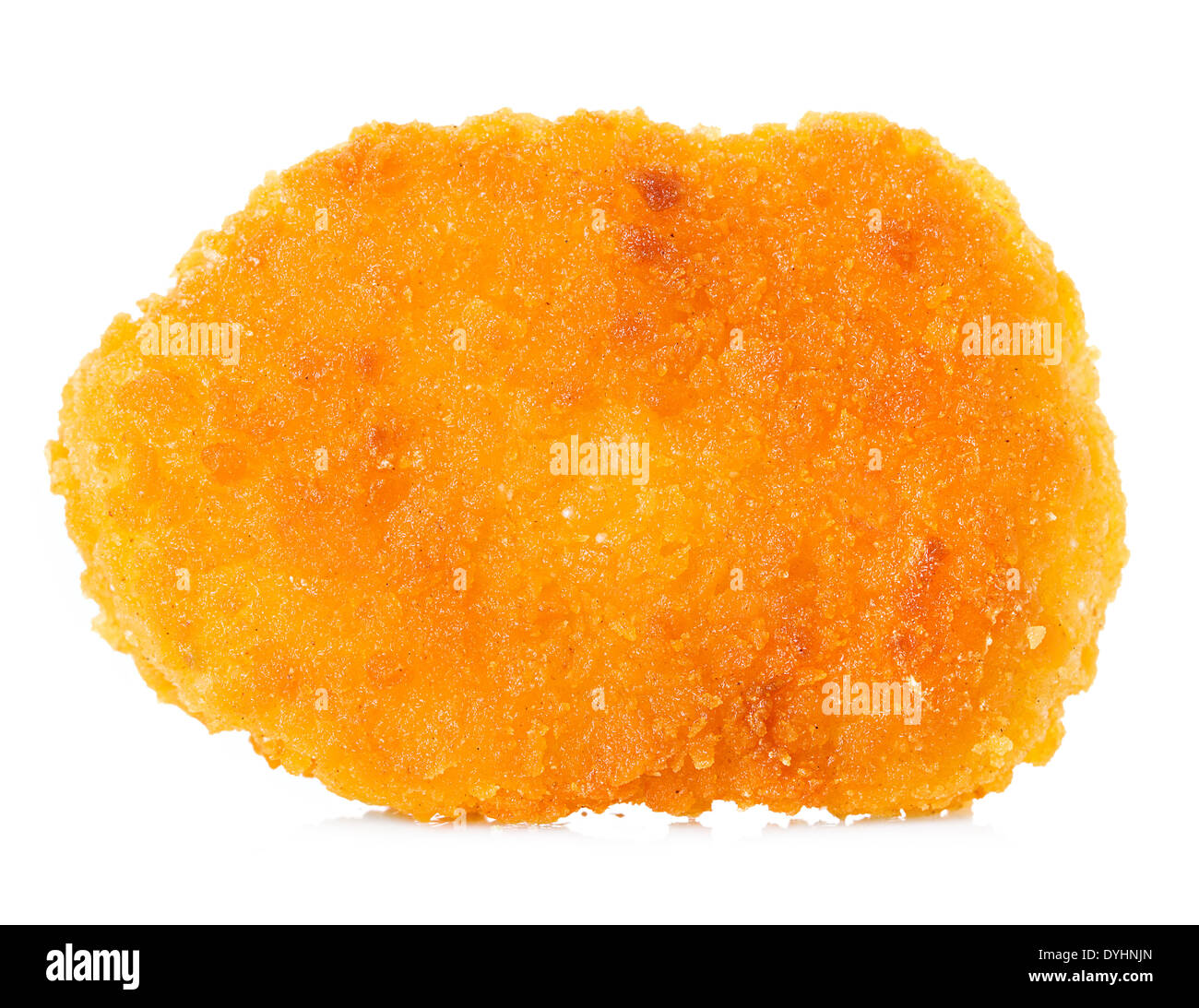 Chicken nugget close up su sfondo bianco Foto Stock
