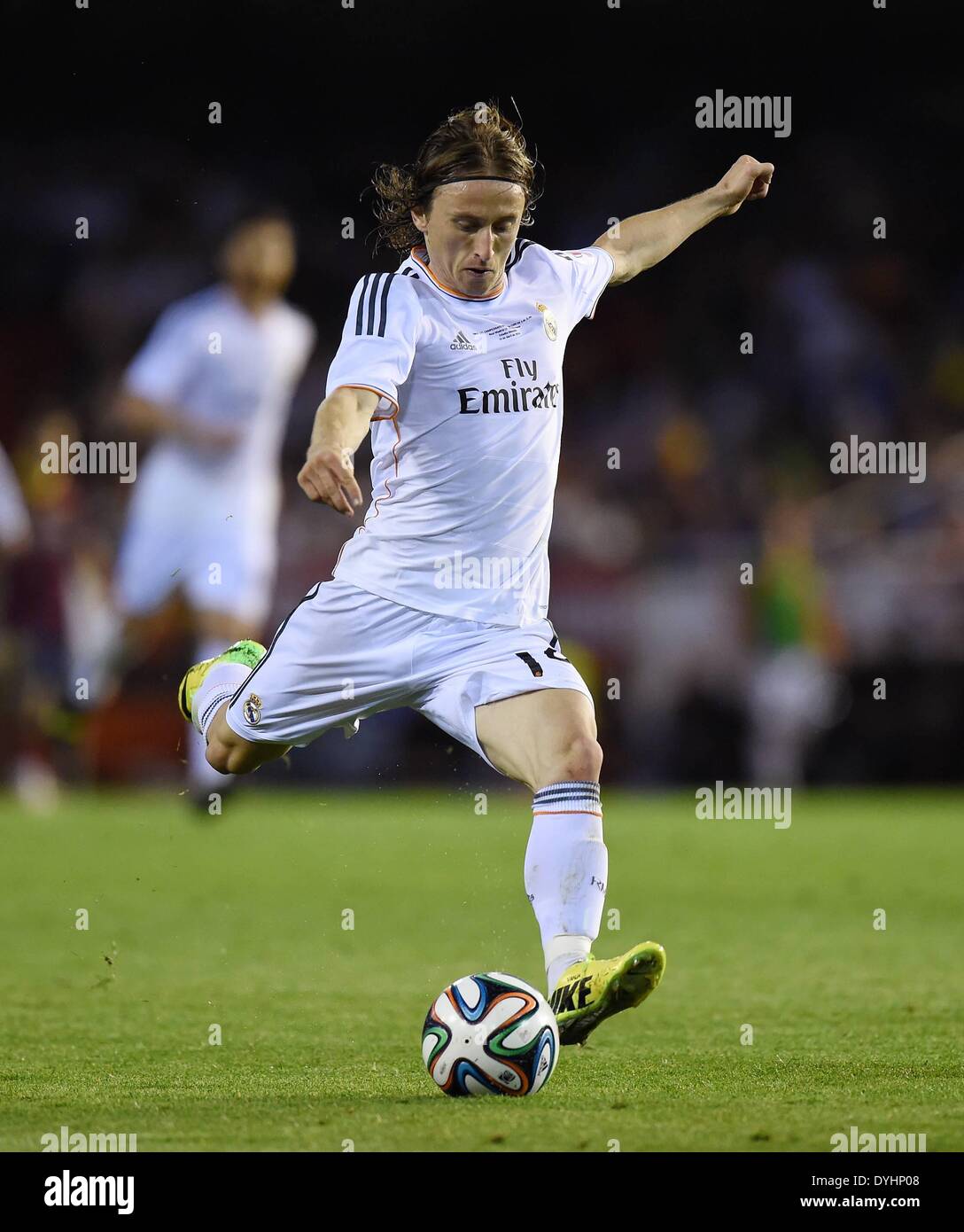 FUSSBALL INTERNATIONAL Copa del Rey finale 2013/2014 FC Barcelona - Real Madrid 16.04.2014 Luka Modric (Real Madrid) am sfera Foto Stock