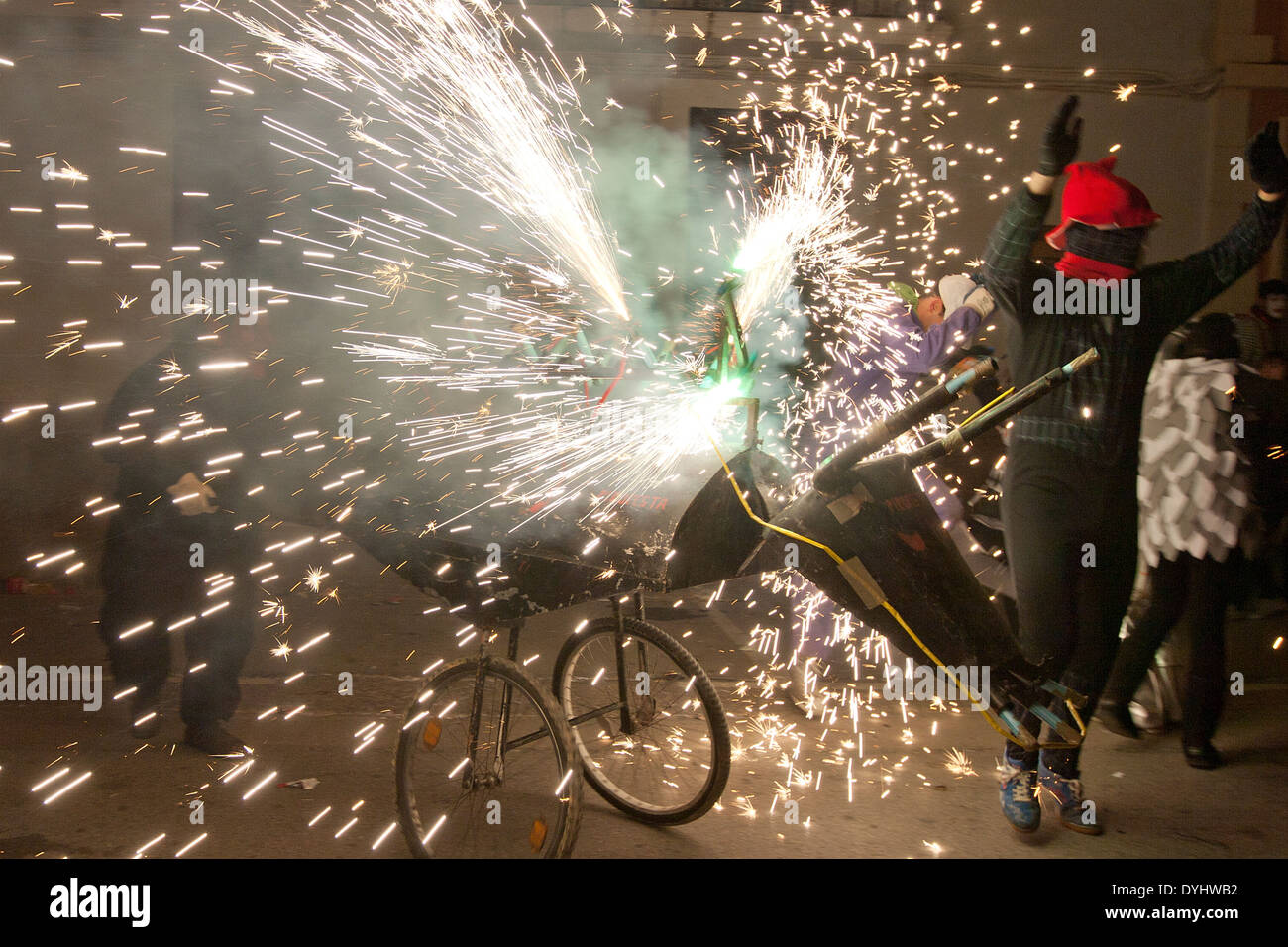 Correfocs, Valencia Foto Stock